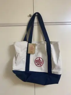 TRADER JOE'S トートバッグ ホワイト/ネイビーのサムネイル