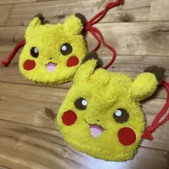 ピカチュウ フリースポーチ 巾着袋 2個セット