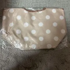 ベージュの水玉ランチバッグ