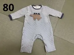 SiShuNon シシュノン ロンパース ボーダー 恐竜 80