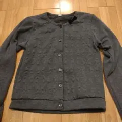 グレー リボン柄 カーディガン 150センチ
