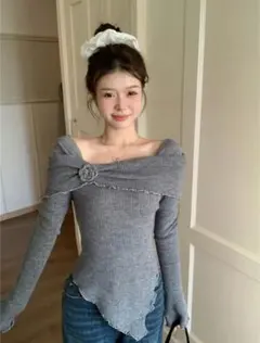 オフショルダー　オフショル　トップス　ワンホン　シズニルック y2k shein