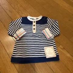 ネイビーと白のストライプ長袖Tシャツ