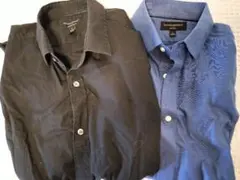 バナナリパブリック　ブラック、ブルー　長袖シャツ　L