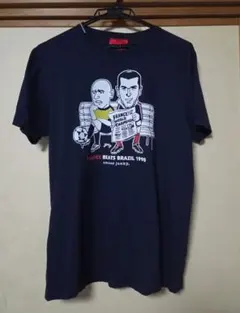 美品【サッカージャンキー　Tシャツ　ワールドカップ フランス ブラジル】紺色のサムネイル