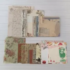 紙もの まとめ売り 100枚セット デザインペーパー コラージュ素材 紙モノ