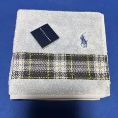 Ralph Lauren ライトブルー　タオル　ハンカチ　刺繍　ラルフローレン