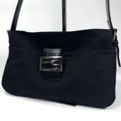 美品✨ FENDI マンマバケット ショルダーバッグ コットンジャージ 黒