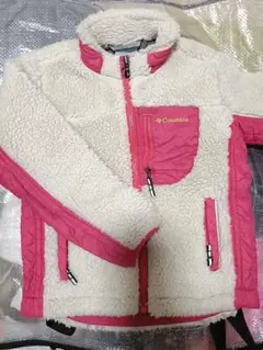 Columbia キッズフリースジャケット サイズ120 XS ホワイト/ピンク