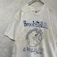 90s USA製 School Art Tシャツ ペイント総柄