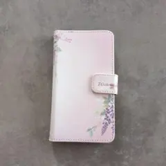 手帳型スマホケース ホワイト 花柄 手帳型 マグネットフラップ
