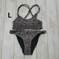 レディースビキニ　ハーフブラジリアンビキニ　シンプルビキニ　レオパード