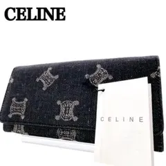 【未使用級 極美品 希少】CELINE セリーヌ 長財布 トリオンフ デニムのサムネイル