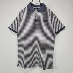 THE NORTH FACE　ボーダー　ポロシャツ　S　刺繍　ロゴ　人気　古着