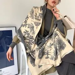 ⭐大判ストール　ショール　マフラー　スカーフ ひざ掛け ボタニカル柄