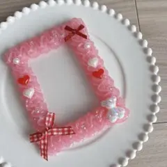 ホイップデコ トレカケース 赤 赤系 ラメ りぼん くま