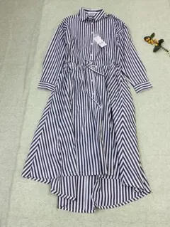 M278☆アメリカンホリック新品¥2,990ストライプ柄 シャツワンピース 長袖
