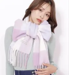 【新品】ジルバイジルスチュアート ブロックチェックストール マフラー ラベンダー