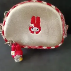 マイメロディ　レトロ　マスコット付き小銭入れ