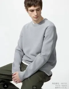 UNIQLO ウォッシャブルミラノリブクルーネックセーター