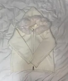 ファーフード ニットパーカー