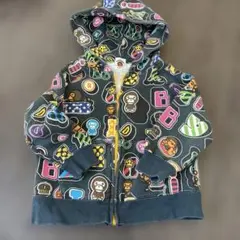 BAPE KIDS 総柄 ジップアップパーカー 110cm - メルカリ
