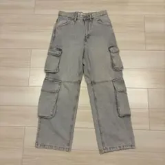 【極美品】ZARA ザラ 色落ち加工 デニム ワイド カーゴパンツ Y2K
