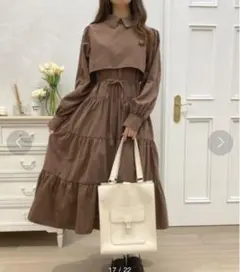 完売品　ティアード　ワンピース【限定】ロングワンピース　長袖　ガーリー　リボン