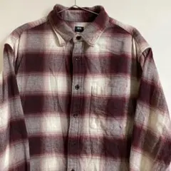 ユニクロ フランネルシャツ オンブレ シャドーチェック 赤 レッド