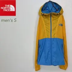 ノースフェイス ウインドブレーカー クロムイエロー×ライトブルー メンズS