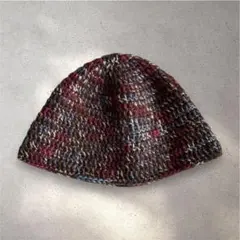 クラッシャーハット　クロシェハット　ビーニー　バケットハット　ハンドメイド　茶色