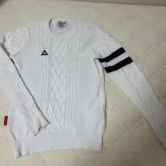 ルコック　ゴルフ　テニス　レディース　ホワイト ケーブルニット セーター