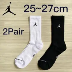 【新品】ジョーダン バスケットボール ソックス 25-27cm 2足セット 白黒