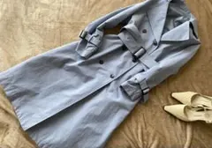 断捨離★GU ロング トレンチコート アイスブルー 美品♪