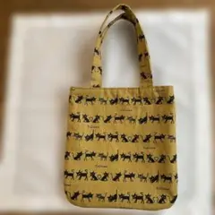 猫プリント ネイビー トートバッグ