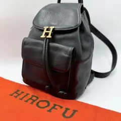 美品　ヒロフ　レディース　リュック　レザー　ブラック　金具のサムネイル