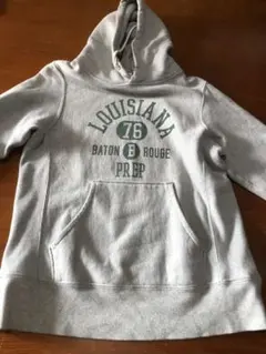 BEAMSカレッジリバースウィーブパーカー Mサイズ　色グレー染み込みプリント