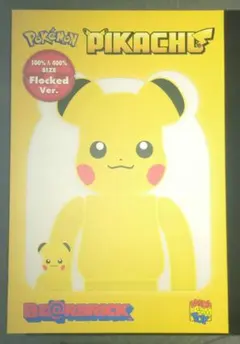 ベアブリック ピカチュウ フロッキー 100%＆400％ 新品未開封 BE@RBRICK ピカチュウ フロッキーVer. 100% & 400%｜MEDICOM TOY