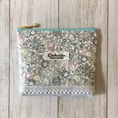 ミニミニポーチ　リバティ生地使用　ハンドメイド　ミシェル　グレーピンク