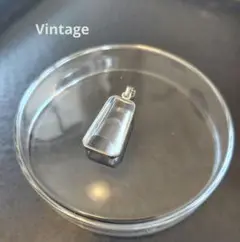 Vintage ペンダントトップ クリスタル レトロ シルバー クリアチャーム