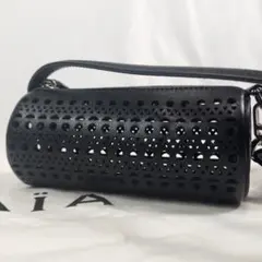 極美品 アライア DEMI LUNE メッシュ ショルダーバッグ ブラック 