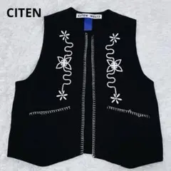 CITEN シテン エンブロイダリー ショートベスト ブラック 刺繍 FREEのサムネイル