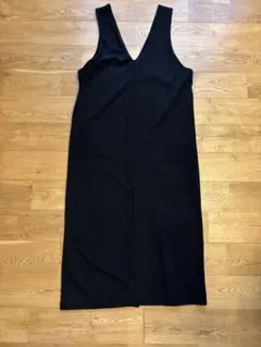 未使用！楽天購入Vネック ノースリーブ ロングワンピース 黒 マタニティにも