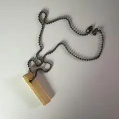 木製シンプルペンダントネックレス