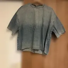 ZARA M デニムブルー 半袖シャツ