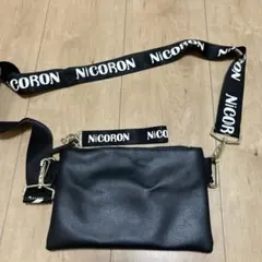 NiCORON ブラック ショルダーバッグ
