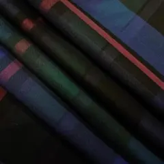 綿100％ 先染 格子柄 ブラックウォッチ風 3m 紺系