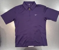 ナイキゴルフ　紫色 ジッパーポロシャツ