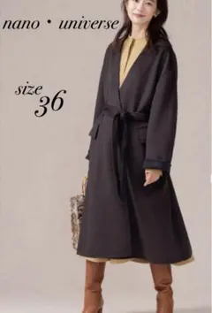 【nano universe】 ベルト付Wフェイスリバーシブルコート
