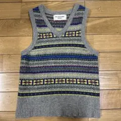 BEAMS BOY 幾何学模様 ニットベスト